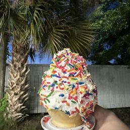 Soft serve cone with sprinkles Soft serve cone with sprinkles