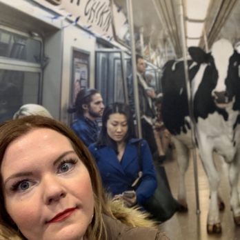 The Diva Suite - Chik-fil-A is taking it too far putting this cow on the subway to go with the banner advertisement - Waxing Near Me - Cedar Park, Texas