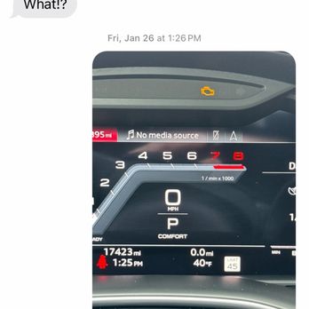 Luxury Motor Car Company - Pic of dash and text from dealer that the check engine is on minutes after leaving dealership. - Used Car Dealers Near Me - Cincinnati, Ohio Luxury Motor Car Company - Pic of dash and text from dealer that the check engine is on minutes after leaving dealership. - Used Car Dealers Near Me - Cincinnati, Ohio