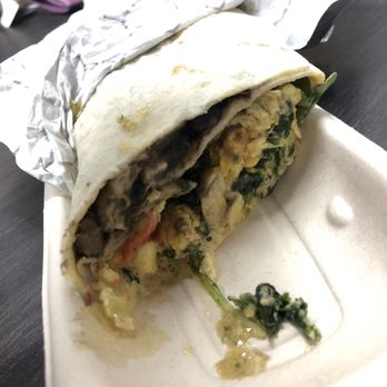 Nourish by MAMA - Mexican Breakfast Burrito with added spinach, kale arugula and micro greens. - Vegan Near Me - Doylestown, Pennsylvania