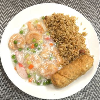 Plum Tree Garden - Shrimp lobster sauce combo with pork fried rice and egg roll - Chinese Near Me - Langhorne, Pennsylvania Plum Tree Garden - Shrimp lobster sauce combo with pork fried rice and egg roll - Chinese Near Me - Langhorne, Pennsylvania