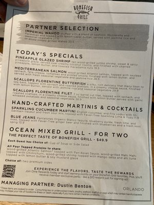 Menu photo 2 Bonefish Grill Orlando, FL Menu photo 2 Bonefish Grill Orlando, FL