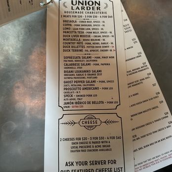 Union Larder - Charcuterie menu (8/26/23) - Wine Bars Near Me - San Francisco, California Union Larder - Charcuterie menu (8/26/23) - Wine Bars Near Me - San Francisco, California