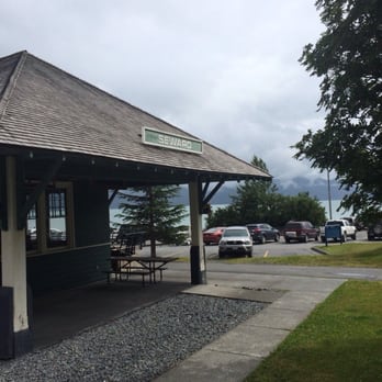 Zudy's Cafe - View of the side courtyard- even better views inside the cafe. - Internet Cafes Near Me - Seward, Alaska