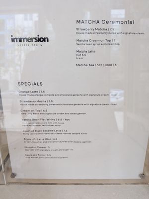 Menu photo 3 Immersion Coffee San Diego, CA Menu photo 3 Immersion Coffee San Diego, CA