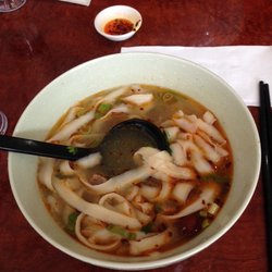 NOODLE ME - Lamb soup but I added spicy oil to it.
