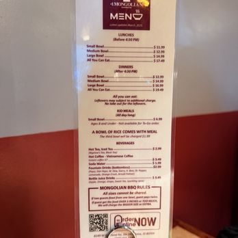 1 Mongolian BBQ - Menu - Barbeque Near Me - Boise, Idaho