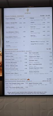 Menu photo 1 Haraz Coffee House Pleasanton, CA
