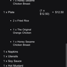 Order list.