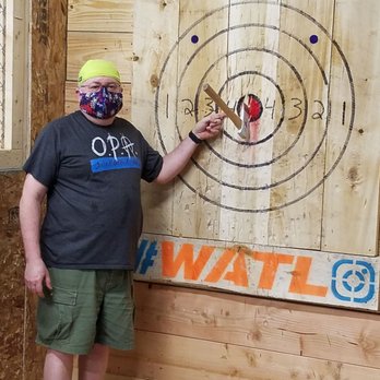 The Lazy Axe - An underhand throw bullseye! - Axe Throwing Near Me - Albany, New York