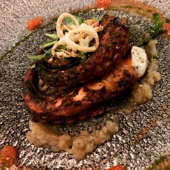 Basalt - Charred tako with eggplant and shallots - New American Near Me - Honolulu, Hawaii Basalt - Charred tako with eggplant and shallots - New American Near Me - Honolulu, Hawaii
