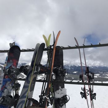 Giuseppes - a rack of skis and snowboards - Diners Near Me - Telluride, Colorado Giuseppes - a rack of skis and snowboards - Diners Near Me - Telluride, Colorado