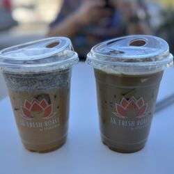 Lotus & Bean - BLACK SESAME LATTE and HOJICHA LATTE with oat milk