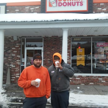 Dunkin' -  two men in front of a dunkin donuts store - Donuts Near Me - Hampden, Massachusetts