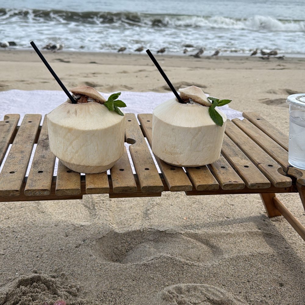 Beach side coconuts!
