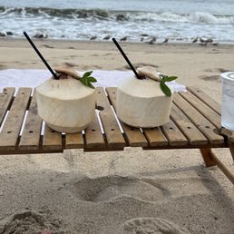 Beach side coconuts! Beach side coconuts!