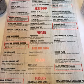 Roberto's River Road Restaurant - Menu - Cajun/Creole Near Me - Sunshine, Louisiana
