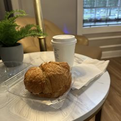 Cork & Brew - Chicken salad croissant and toasted marshmallow latte