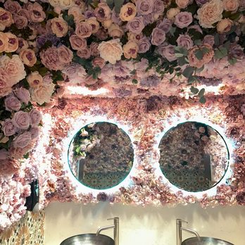 Kalaveras - Bathroom, floral decor. - New Mexican Cuisine Near Me - Long Beach, California
