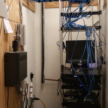 Fierce Communications - Small company cable upgrade from Cat5e to Cat6e. Rack during rough cable. - Home Theatre Installation Near Me - Burbank, California Fierce Communications - Small company cable upgrade from Cat5e to Cat6e. Rack during rough cable. - Home Theatre Installation Near Me - Burbank, California