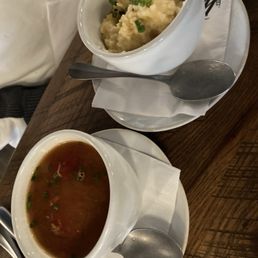 Maryland crab soup and cheddar grits Maryland crab soup and cheddar grits