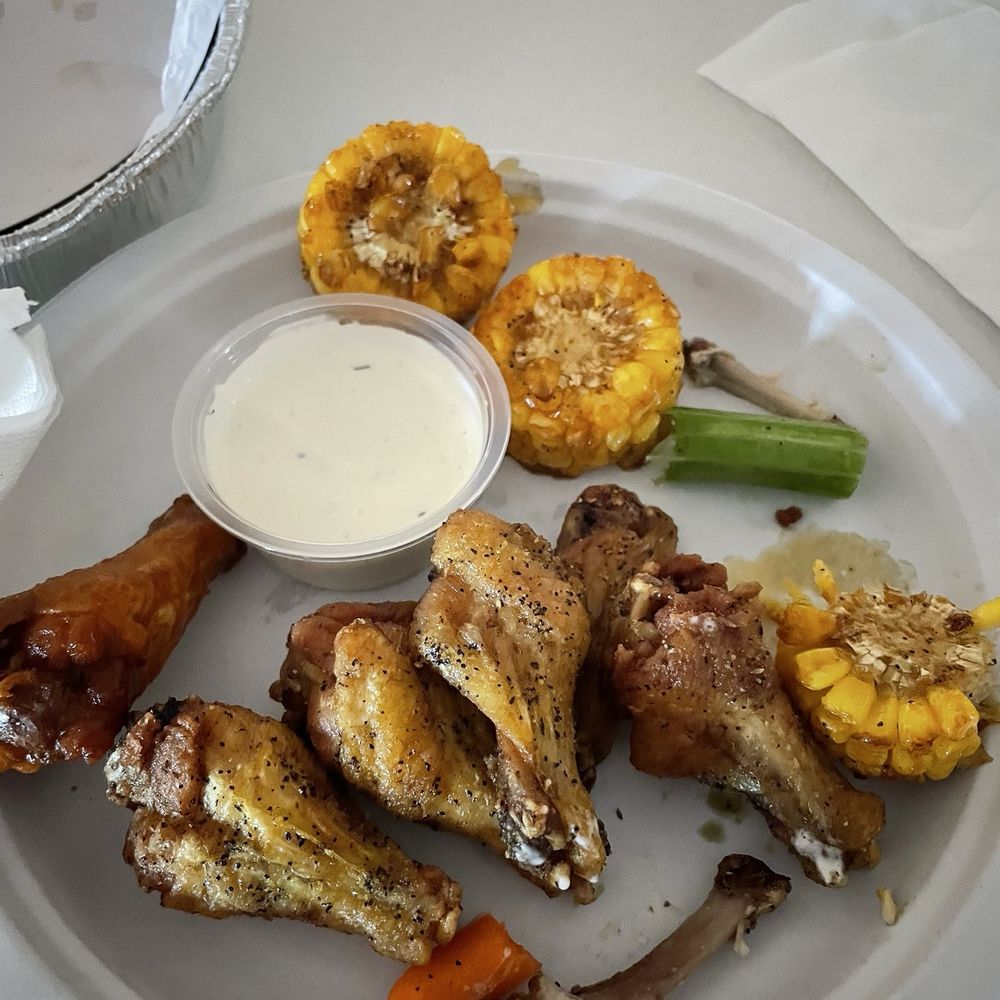 Wings & patty - Wings and blue cheese dressing - American Near Me - Oklahoma City, Oklahoma Wings & patty - Wings and blue cheese dressing - American Near Me - Oklahoma City, Oklahoma