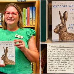 Content Bookstore - Staff Pick Saturday features Raising Hare by Chloe Dalton, thoughtfully recommended by longtime bookseller Myrna...