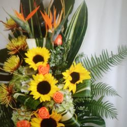 Yellow and orange Standing Spray $250.00