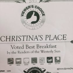 Christina's Place - Restaurant placemat