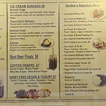 Gordon’s Milkshake Bar - Menu - Desserts Near Me - Indianapolis, Indiana Gordon’s Milkshake Bar - Menu - Desserts Near Me - Indianapolis, Indiana