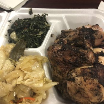 Aldeez Afribbean Restaurant - Jerk chicken with cabbage and spinach - Caribbean Near Me - Dallas, Texas Aldeez Afribbean Restaurant - Jerk chicken with cabbage and spinach - Caribbean Near Me - Dallas, Texas