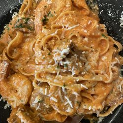 Pasquale's Restaurant and Bar - Sausage and shrimp with vodka sauce.