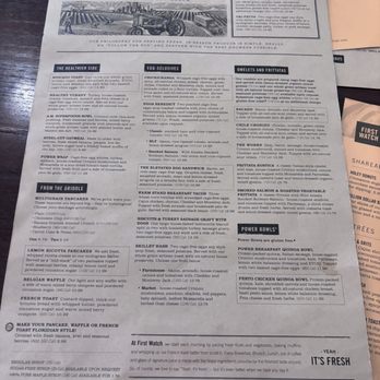 First Watch - Menu coloring reminds me of Cracker Barrel- BREAKFAST - Breakfast & Brunch Near Me - Schaumburg, Illinois