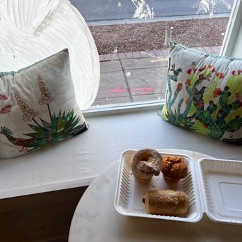 Flying Roadrunner Bakery - Orange cruffin, red chile cornbread, chocolate croissant - Coffee & Tea Near Me - Albuquerque, New Mexico