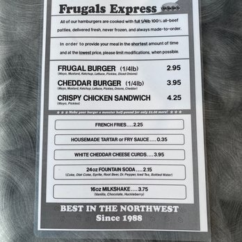 Frugals - Menu - Burgers Near Me - Spokane, Washington Frugals - Menu - Burgers Near Me - Spokane, Washington