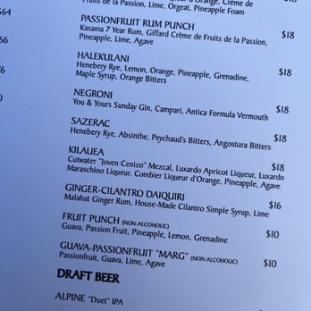 Bahia Resort Hotel - Menu - San Diego, CA