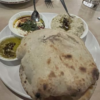 Safta - Fresh baked pita with whipped feta and baba ghanoush - Middle Eastern Near Me - Denver, Colorado