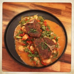 Lamb Porterhouse with Gigantes Cassoulet