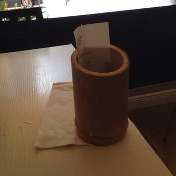 Basilic Vietnamese Grill - Check comes in a bamboo cup - Vietnamese Near Me - Boca Raton, Florida Basilic Vietnamese Grill - Check comes in a bamboo cup - Vietnamese Near Me - Boca Raton, Florida