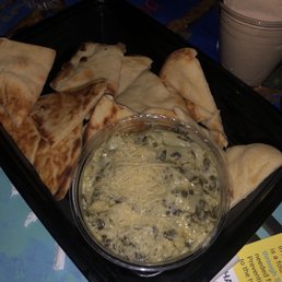 Spinach/artichoke dip & pita bread Spinach/artichoke dip & pita bread