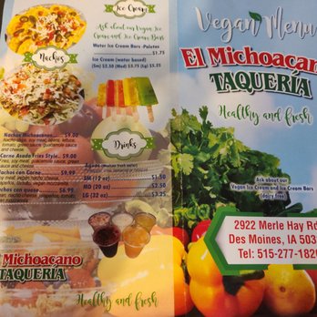 El Michoacano - Vegan menu 2021 - Ice Cream & Frozen Yogurt Near Me - Des Moines, Iowa
