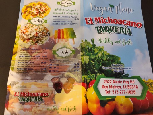 Menu photo 2 El Michoacano Des Moines, IA