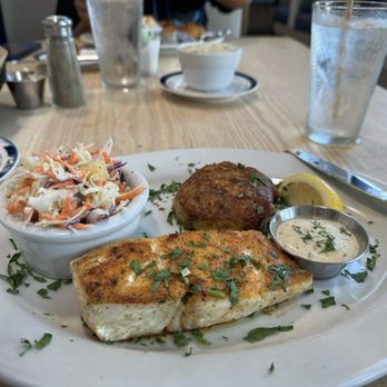 Lure Fish House - Pineapple Coleslaw,Parmesan Potato Cake,Alaskan Halibut - Seafood Near Me - Porter Ranch, California Lure Fish House - Pineapple Coleslaw,Parmesan Potato Cake,Alaskan Halibut - Seafood Near Me - Porter Ranch, California