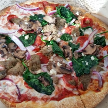 Fired Pie - Spinach, red onion, mushroom, meatballs, pepperoni, garlic. - Pizza Near Me - Phoenix, Arizona