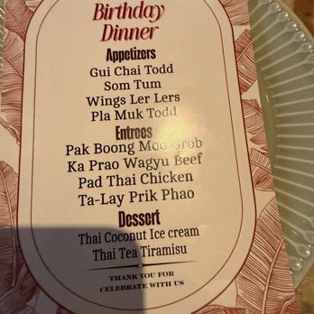 Ler Lers - They do birthdays! - Thai Near Me - Brooklyn, New York