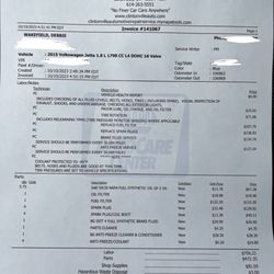 Clintonville Automotive Repair Service - My bill