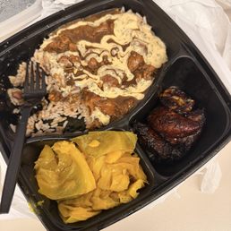 Chicken stew with Jamaican ranch, cabbage and plantains Chicken stew with Jamaican ranch, cabbage and plantains