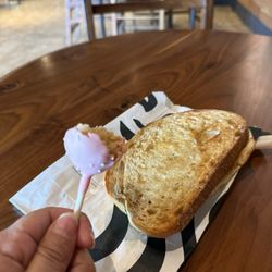 Starbucks - Birthday Cake Pop and grilled cheese