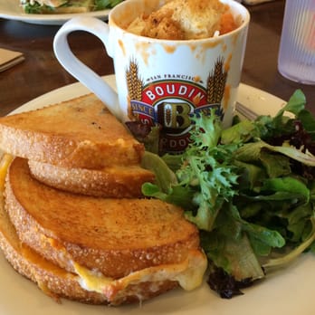 Boudin SF - Grilled cheese and rustic tomato soup w/side salad - Bakeries Near Me - Corte Madera, California Boudin SF - Grilled cheese and rustic tomato soup w/side salad - Bakeries Near Me - Corte Madera, California