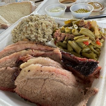 Burns Original BBQ - Brisket with 2 sides - Barbeque Near Me - Houston, Texas
